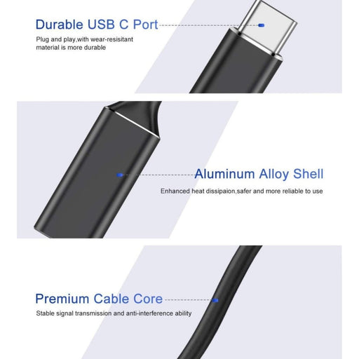 HDMI naar USB-C Adapter | Plug & Play | Werkt met MacBook - USB-C (Alternate Mode) - Android | Ondersteunt 4K ULTRA HD | Converter USBC naar HDTV - Audio & Video - Phreeze