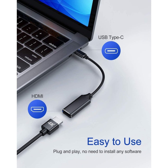 HDMI naar USB-C Adapter | Plug & Play | Werkt met MacBOok - USB-C (Alternate Mode) - Android | Ondersteunt 4K ULTRA HD | Converter USBC naar HDTV - Audio & Video - Phreeze