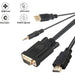 HDMI naar VGA Adapter, vergulde HDMI naar VGA 1,5 meter kabel met voeding en audio Compatibel voor computer, desktop, laptop, pc, monitor, projector, HDTV, Chromebook, Raspberry Pi, Roku, Xbox - Audio & Video - Phreeze