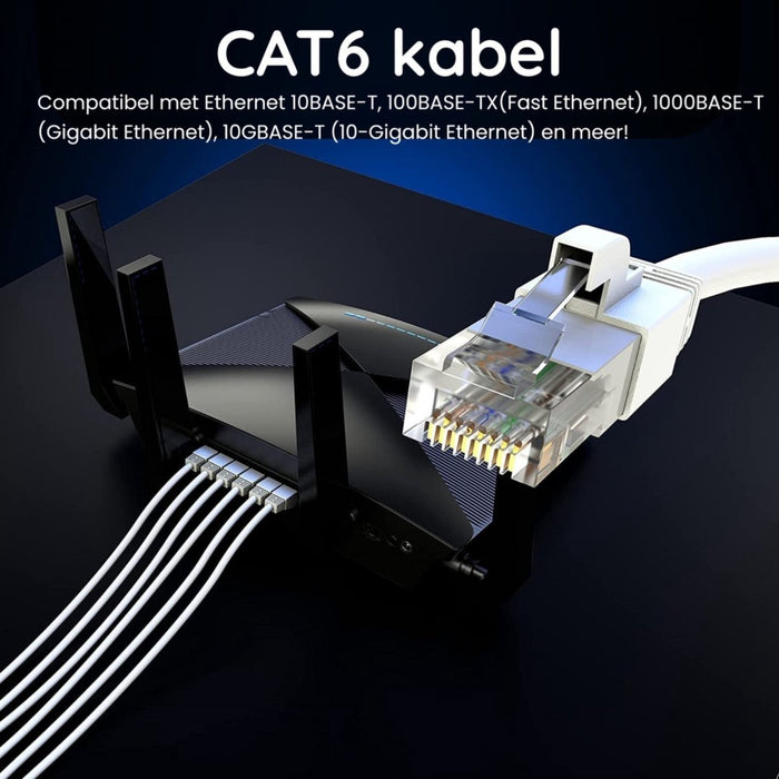 Internetkabel 10 Meter - CAT6 Ethernet Kabel - High Speed UTP Kabel - 1000 MB/s - Geschikt voor Gaming, Streamen, Glasvezel, Netflix, Gigabit - Audio & Video - Phreeze