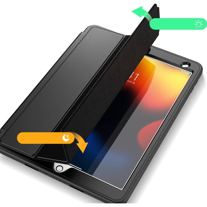 iPad 10.2 (2019/2020/2021) Hoes - Afneembare Smart Folio - Standaard - Apple Pencil vakje - Zakelijk Gebruik - Heavy Duty - Geschikt voor Apple iPad 7th/8th/9th Gen (10.2 inch) - Zwart - Tablet Hoezen - Phreeze