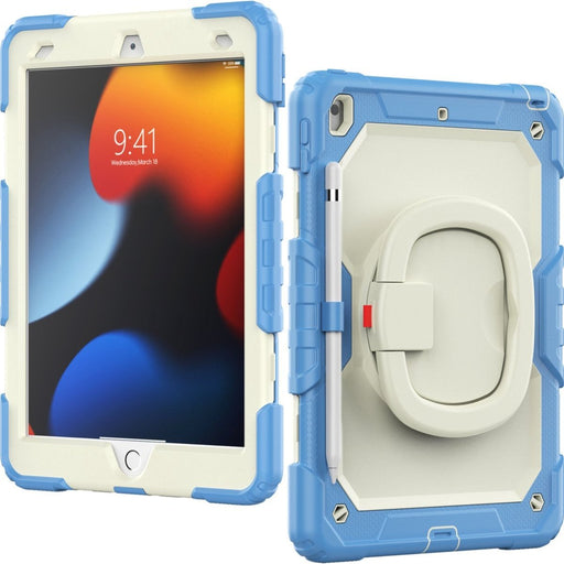 iPad 10.2 (2019/2020/2021) Hoes - Extreme Bescherming - Apple Pencil vakje - Standaard + Handvat - Kinderhoes - Heavy Duty - Geschikt voor Apple iPad 7th/8th/9th Gen (10.2 inch) - Blauw - Tablet Hoezen - Phreeze