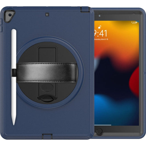 iPad 10.2 (2019/2020/2021) Hoes - Extreme Bescherming - Standaard + Handvat - Apple Pencil vakje - Kinderhoes - Heavy Duty - Geschikt voor Apple iPad 7th/8th/9th Gen (10.2 inch) - Blauw - Tablet Hoezen - Phreeze