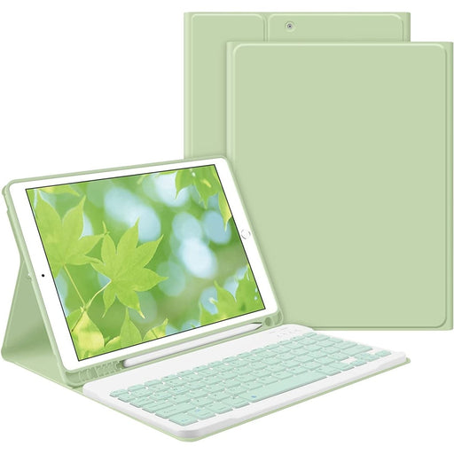 iPad 2017/2018 (9.7 inch) Hoes Toetsenbord - Leer - Keyboard Case voor Apple iPad 9.7 inch (5e en 6e Generatie) - iPad Hoesje met Toetsenbord - Licht Groen - Bluetooth Toetsenbord iPad - iPad Toetsenbord - Tablet Hoezen - Phreeze