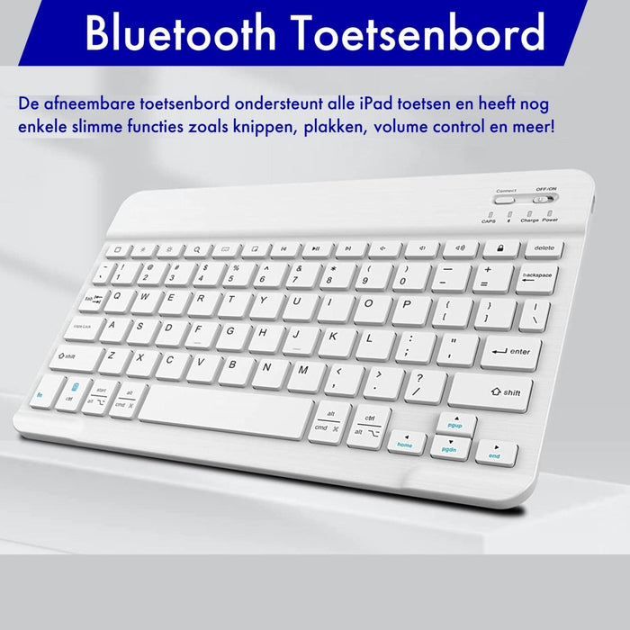 iPad 2017/2018 (9.7 inch) Hoes Toetsenbord - Leer - Keyboard Case voor Apple iPad 9.7 inch (5e en 6e Generatie) - iPad Hoesje met Toetsenbord - Rose Goud - Bluetooth Toetsenbord iPad - iPad Toetsenbord - Tablet Hoezen - Phreeze