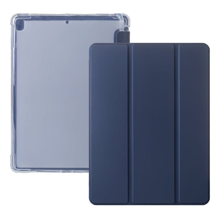 iPad 2021 Hoes - iPad 10.2 2019/2020/2021 Case - iPad 10.2 Hoesje Donker Blauw - Clear Back Folio Cover met Apple Pencil Opbergvak - Hoesje voor iPad 10.2 7e, 8e en 9e generatie - Tablet Hoezen - CoverMore
