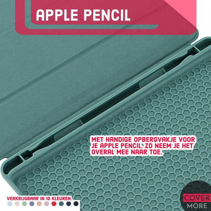 iPad 2021 Hoes - iPad 10.2 2019/2020/2021 Case - iPad 10.2 Hoesje Donker Blauw - Smart Folio Cover met Apple Pencil Opbergvak - Hoesje voor iPad 10.2 7e, 8e en 9e generatie - Tablet Hoezen - CoverMore