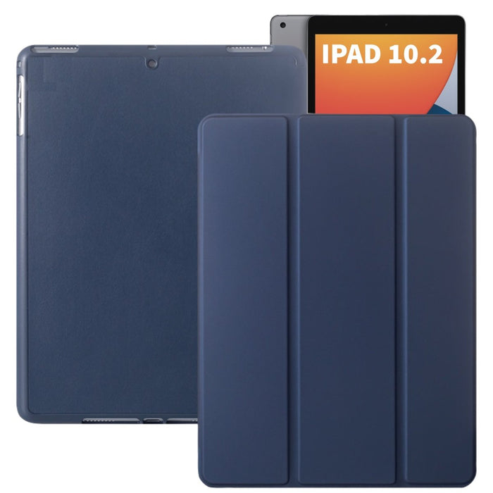 iPad 2021 Hoes - iPad 10.2 2019/2020/2021 Case - iPad 10.2 Hoesje Donker Blauw - Smart Folio Cover met Apple Pencil Opbergvak - Hoesje voor iPad 10.2 7e, 8e en 9e generatie - Tablet Hoezen - CoverMore