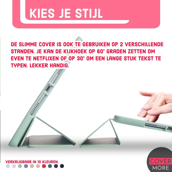 iPad 2021 Hoes - iPad 10.2 2019/2020/2021 Case - iPad 10.2 Hoesje Donker Groen - Smart Folio Cover met Apple Pencil Opbergvak - Hoesje voor iPad 10.2 7e, 8e en 9e generatie - Tablet Hoezen - CoverMore