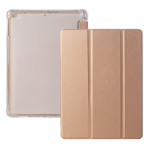 iPad 2021 Hoes - iPad 10.2 2019/2020/2021 Case - iPad 10.2 Hoesje Goud - Clear Back Folio Cover met Apple Pencil Opbergvak - Hoesje voor iPad 10.2 7e, 8e en 9e generatie - Tablet Hoezen - CoverMore