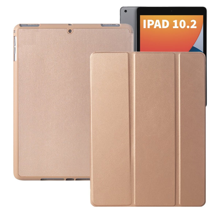 iPad 2021 Hoes - iPad 10.2 2019/2020/2021 Case - iPad 10.2 Hoesje Goud - Smart Folio Cover met Apple Pencil Opbergvak - Hoesje voor iPad 10.2 7e, 8e en 9e generatie - Tablet Hoezen - CoverMore