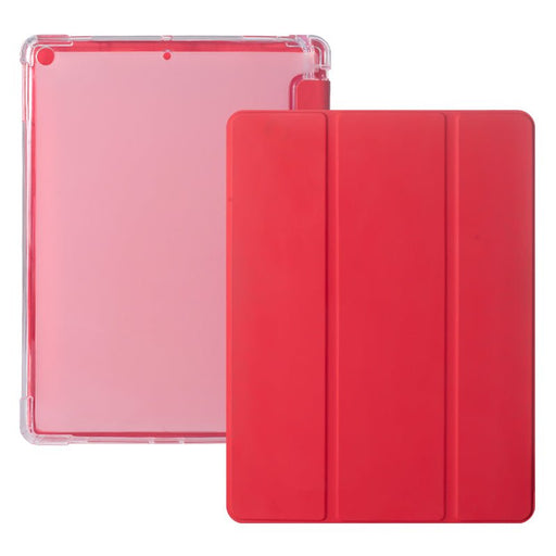 iPad 2021 Hoes - iPad 10.2 2019/2020/2021 Case - iPad 10.2 Hoesje Rood - Clear Back Folio Cover met Apple Pencil Opbergvak - Hoesje voor iPad 10.2 7e, 8e en 9e generatie - Tablet Hoezen - CoverMore