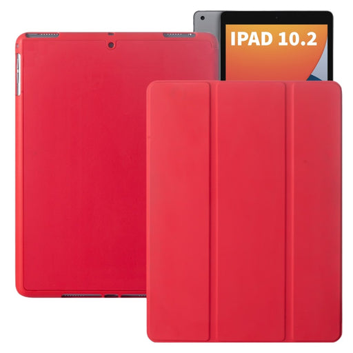 iPad 2021 Hoes - iPad 10.2 2019/2020/2021 Case - iPad 10.2 Hoesje Rood - Smart Folio Cover met Apple Pencil Opbergvak - Hoesje voor iPad 10.2 7e, 8e en 9e generatie - Tablet Hoezen - CoverMore