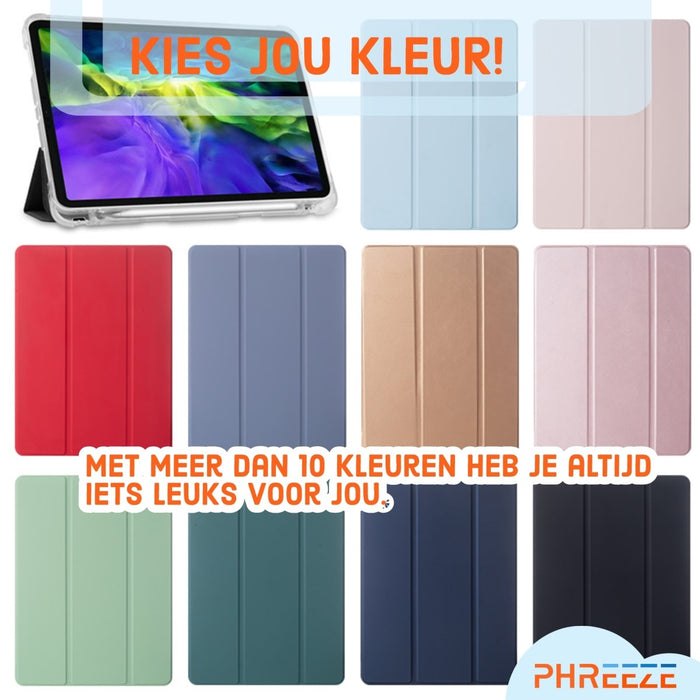 iPad 2021 Hoes - iPad 10.2 2019/2020/2021 Case - iPad 10.2 Hoesje Roze Goud - Clear Back Folio Cover met Apple Pencil Opbergvak - Hoesje voor iPad 10.2 7e, 8e en 9e generatie - Tablet Hoezen - CoverMore