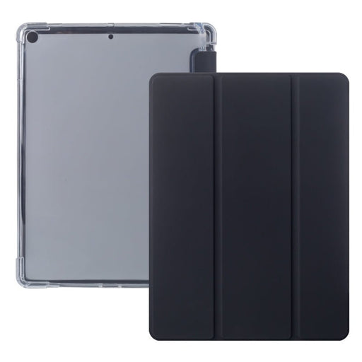 iPad 2021 Hoes - iPad 10.2 2019/2020/2021 Case - iPad 10.2 Hoesje Zwart - Clear Back Folio Cover met Apple Pencil Opbergvak - Hoesje voor iPad 10.2 7e, 8e en 9e generatie - Tablet Hoezen - CoverMore