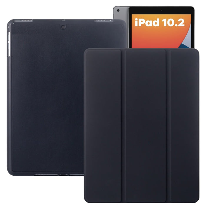 iPad 2021 Hoes - iPad 10.2 2019/2020/2021 Case - iPad 10.2 Hoesje Zwart - Smart Folio Cover met Apple Pencil Opbergvak - Hoesje voor iPad 10.2 7e, 8e en 9e generatie - Tablet Hoezen - CoverMore