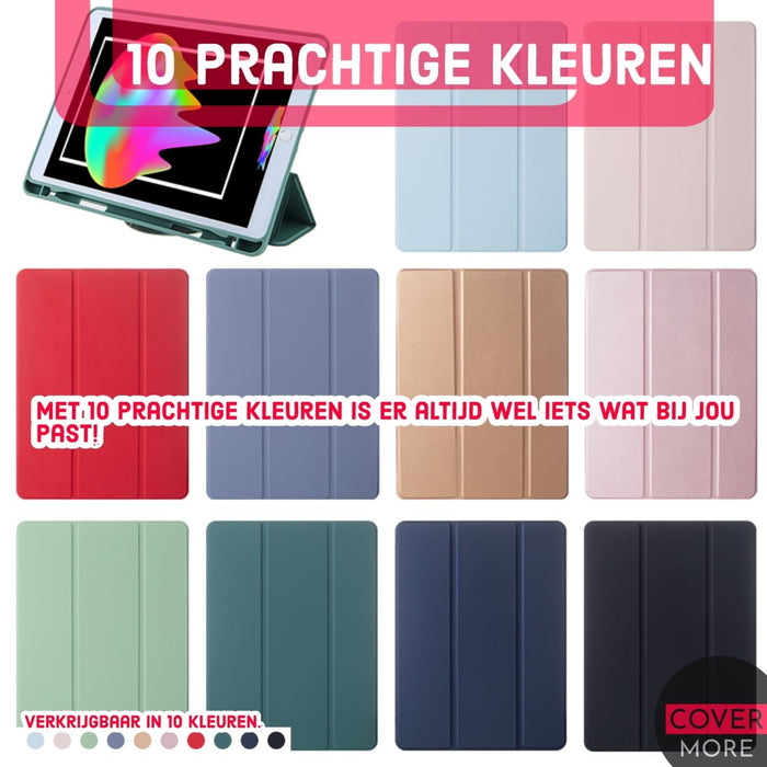 iPad Air 2020 Hoes - iPad Air 4 Cover met Apple Pencil Vakje - Blauw Hoesje iPad Air 10.9 inch (4e generatie) Smart Folio Case - Tablet Hoezen - CoverMore