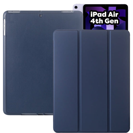 iPad Air 2020 Hoes - iPad Air 4 Cover met Apple Pencil Vakje - Donker Blauw Hoesje iPad Air 10.9 inch (4e generatie) Smart Folio Case - Tablet Hoezen - CoverMore