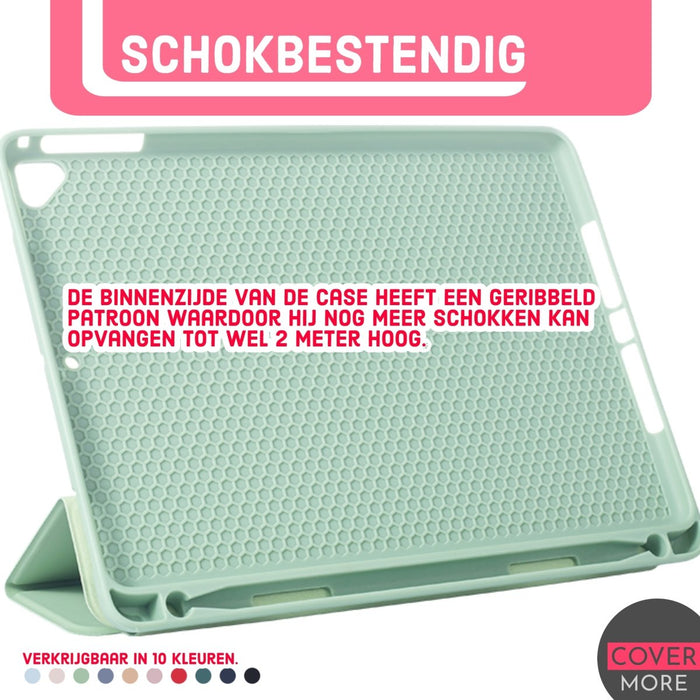 iPad Air 2020 Hoes - iPad Air 4 Cover met Apple Pencil Vakje - Donker Groen Hoesje iPad Air 10.9 inch (4e generatie) Smart Folio Case - Tablet Hoezen - CoverMore