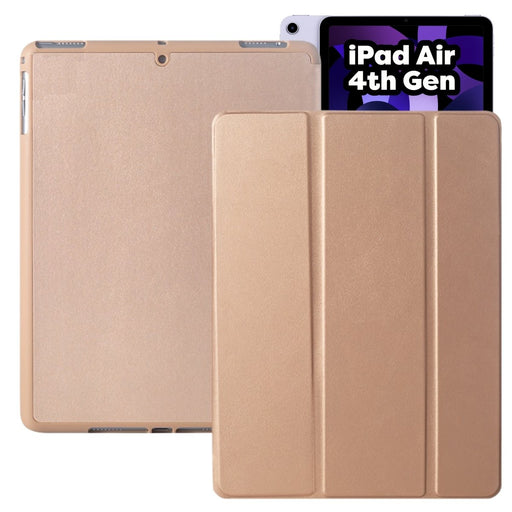 iPad Air 2020 Hoes - iPad Air 4 Cover met Apple Pencil Vakje - Goud Hoesje iPad Air 10.9 inch (4e generatie) Smart Folio Case - Tablet Hoezen - CoverMore
