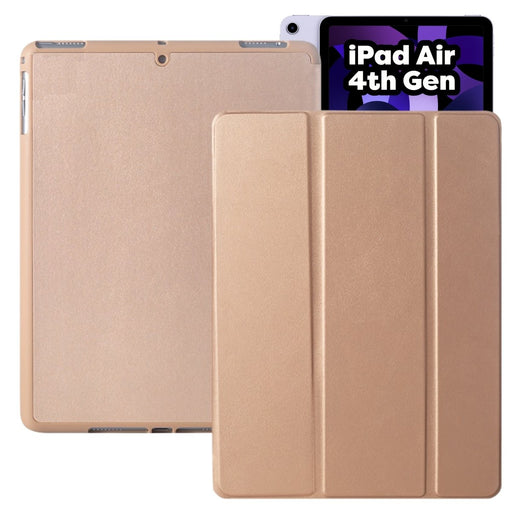 iPad Air 2020 Hoes - iPad Air 4 Cover met Apple Pencil Vakje - Goud Hoesje iPad Air 10.9 inch (4e generatie) Smart Folio Case - Tablet Hoezen - CoverMore