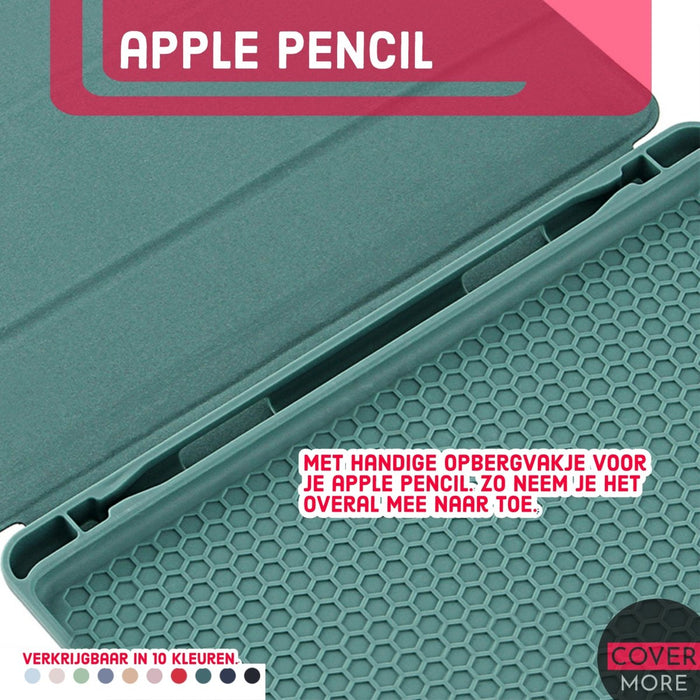 iPad Air 2020 Hoes - iPad Air 4 Cover met Apple Pencil Vakje - Rood Hoesje iPad Air 10.9 inch (4e generatie) Smart Folio Case - Tablet Hoezen - CoverMore