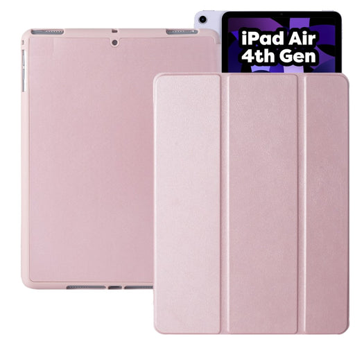 iPad Air 2020 Hoes - iPad Air 4 Cover met Apple Pencil Vakje - Roze Goud Hoesje iPad Air 10.9 inch (4e generatie) Smart Folio Case - Tablet Hoezen - CoverMore