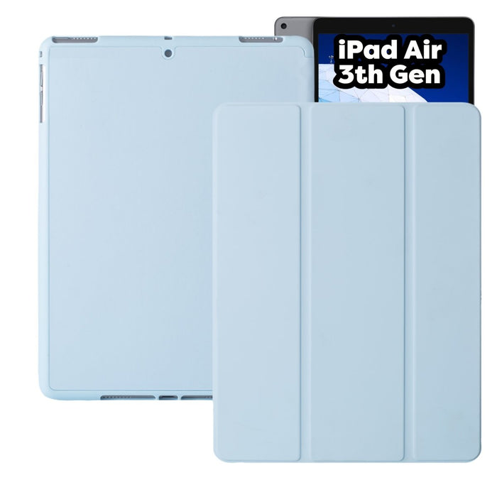 iPad Air 3 (2019) 10.5 Hoes - iPad Air 2019 (3e generatie) Case - Blauw - Smart Folio iPad Air Cover met Apple Pencil Opbergvak - Hoesje voor Apple iPad Air 3e Generatie (2019) 10.5 inch - Tablet Hoezen - CoverMore