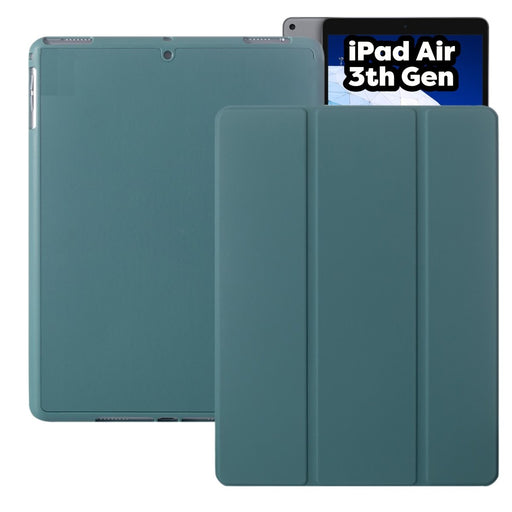 iPad Air 3 (2019) 10.5 Hoes - iPad Air 2019 (3e generatie) Case - Donker Groen - Smart Folio iPad Air Cover met Apple Pencil Opbergvak - Hoesje voor Apple iPad Air 3e Generatie (2019) 10.5 inch - Tablet Hoezen - CoverMore