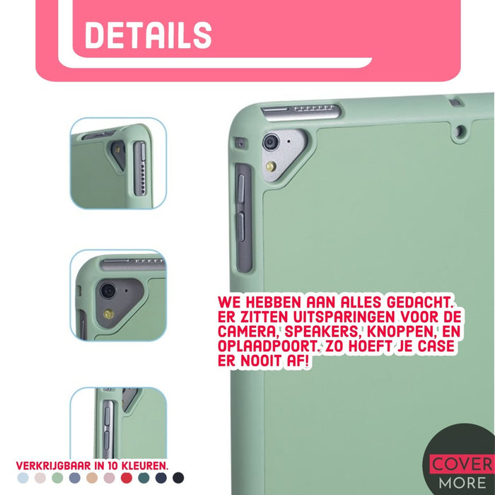 iPad Air 3 (2019) 10.5 Hoes - iPad Air 2019 (3e generatie) Case - Donker Groen - Smart Folio iPad Air Cover met Apple Pencil Opbergvak - Hoesje voor Apple iPad Air 3e Generatie (2019) 10.5 inch - Tablet Hoezen - CoverMore