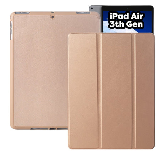 iPad Air 3 (2019) 10.5 Hoes - iPad Air 2019 (3e generatie) Case - Goud - Smart Folio iPad Air Cover met Apple Pencil Opbergvak - Hoesje voor Apple iPad Air 3e Generatie (2019) 10.5 inch - Tablet Hoezen - CoverMore