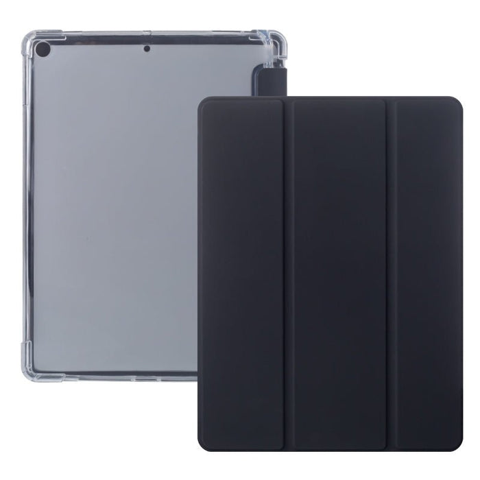 iPad Air 3 (2019) 10.5 Hoes - iPad Air 2019 (3e generatie) Case - Zwart - Clear Back Folio iPad Air Cover met Apple Pencil Opbergvak - Hoesje voor Apple iPad Air 3e Generatie (2019) 10.5 inch