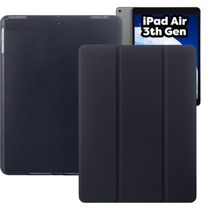 iPad Air 3 (2019) 10.5 Hoes - iPad Air 2019 (3e generatie) Case - Zwart - Smart Folio iPad Air Cover met Apple Pencil Opbergvak - Hoesje voor Apple iPad Air 3e Generatie (2019) 10.5 inch