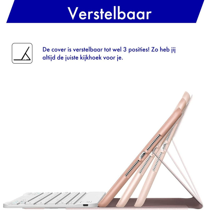 iPad Air 3 (2019) 10.5 inch Hoes Toetsenbord - Leer - Keyboard Case voor Apple iPad 10.5 inch (3e Generatie) generatie - iPad Hoesje met Toetsenbord - Rose Goud - Bluetooth Toetsenbord iPad - iPad Toetsenbord