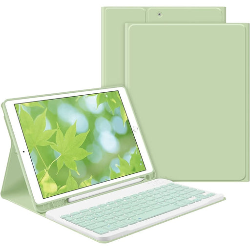 iPad Air / Air 2 (9.7 inch) Hoes Toetsenbord - Leer - Keyboard Case voor Apple iPad Air 9.7 inch (1e en 2e Generatie) - iPad Hoesje met Toetsenbord - Licht Groen - Bluetooth Toetsenbord iPad - iPad Toetsenbord - Tablet Hoezen - Phreeze