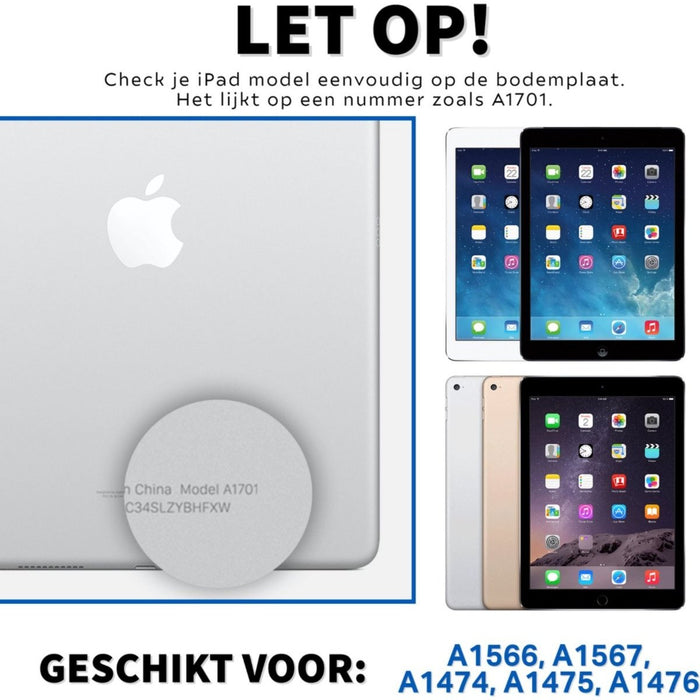 iPad Air Hoes - iPad Air 2 Hoes - Phreeze Back Cover Hoesje - AntiShock - Zwart - Transparant - Tablet Hoezen - Phreeze