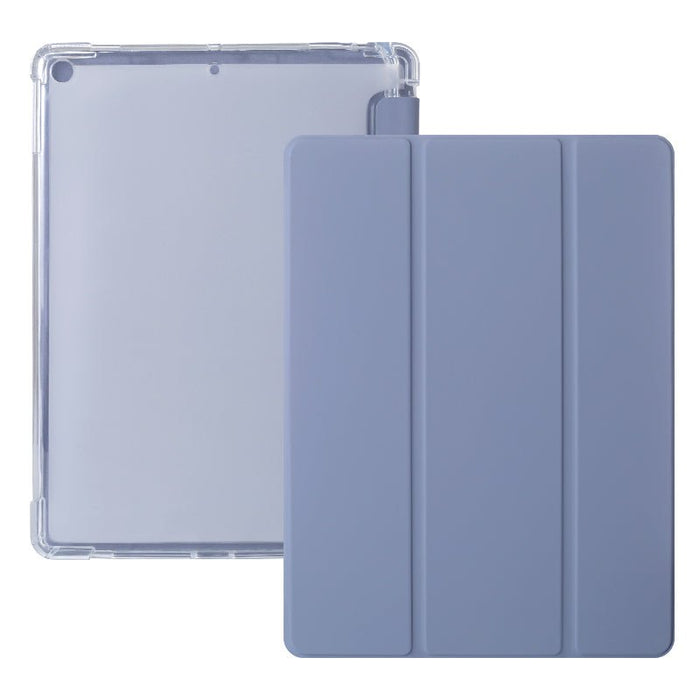 iPad Hoes 2017 / 2018 / Air / Air 2 - Clear Back Folio Cover met Apple Pencil Opbergvak - Magnetische iPad Case - Paars - Schokbestendige iPad Hoesje - Geschikt voor Apple iPad 9.7 inch - 5e / 6e en iPad Air 1e / 2e generatie