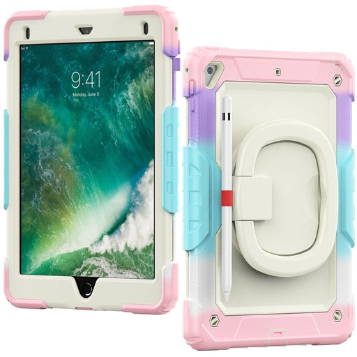 iPad Hoes 2017 / 2018 / Air / Air 2 - Extreme Bescherming - Apple Pencil Opbergvak - Handvat - Kinderhoes - iPad Case - Regenboog - Schokbestendige iPad Hoesje - Geschikt voor iPad 2017/2018 en iPad Air 1/2 - Tablet Hoezen - Phreeze