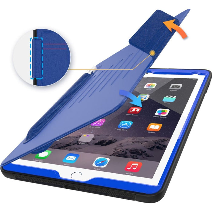 iPad Hoes 2017 / 2018 / Air / Air 2 - Smart Folio Cover met Apple Pencil Opbergvak - Magnetische iPad Case - Blauw - Geschikt voor Apple iPad 5e / 6e en iPad Air 1e / 2e generaties - Tablet Hoezen - Phreeze