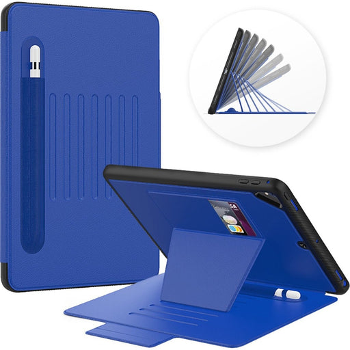 iPad Hoes 2017 / 2018 / Air / Air 2 - Smart Folio Cover met Apple Pencil Opbergvak - Magnetische iPad Case - Blauw - Geschikt voor Apple iPad 5e / 6e en iPad Air 1e / 2e generaties - Tablet Hoezen - Phreeze