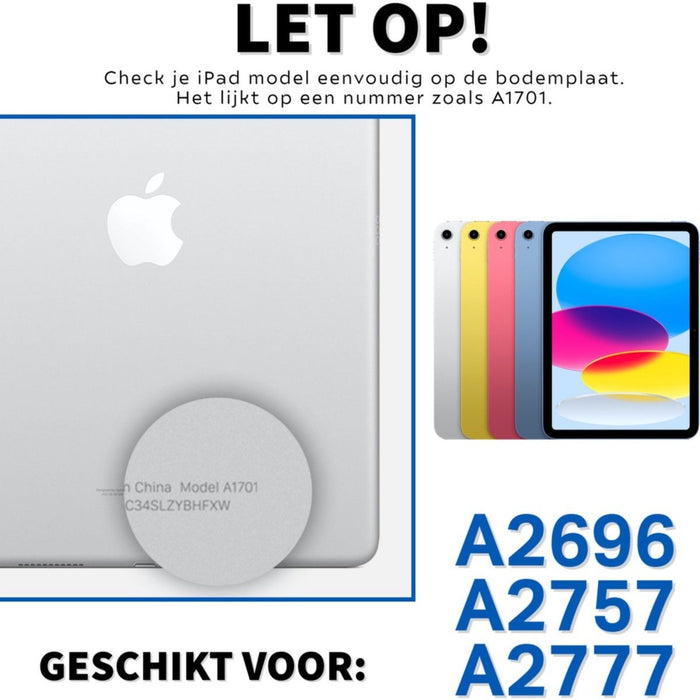 iPad Hoes 2022 10e Generatie - iPad Hoes 2022 10.9 - Phreeze Back Cover Hoesje - AntiShock - Blauw - Transparant - Tablet Hoezen - Phreeze