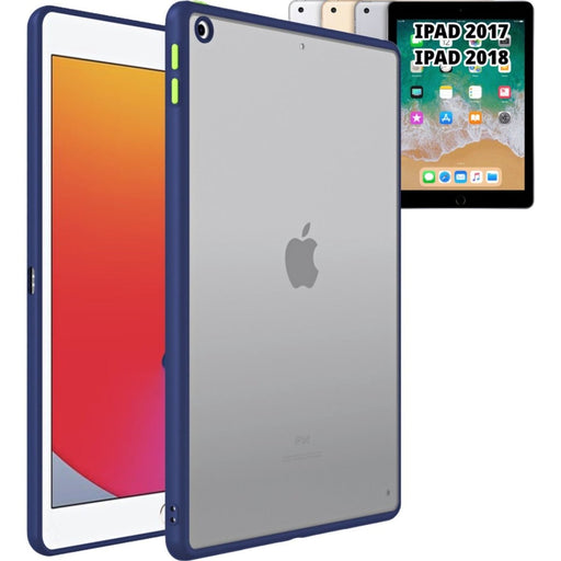 iPad Hoes 6e Generatie - iPad Hoes 5e Generatie - iPad 9.7 inch Hoes - Phreeze Hoesje Back Cover - AntiShock - Blauw - Transparant - Tablet Hoezen - Phreeze