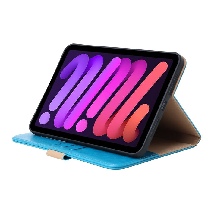 iPad Mini 6 2021 (8.3 inch) Hoes Blauw - Premium Vegan Leer - Apple iPad Mini 2021 Case - Luxe iPad Mini 6 Cover