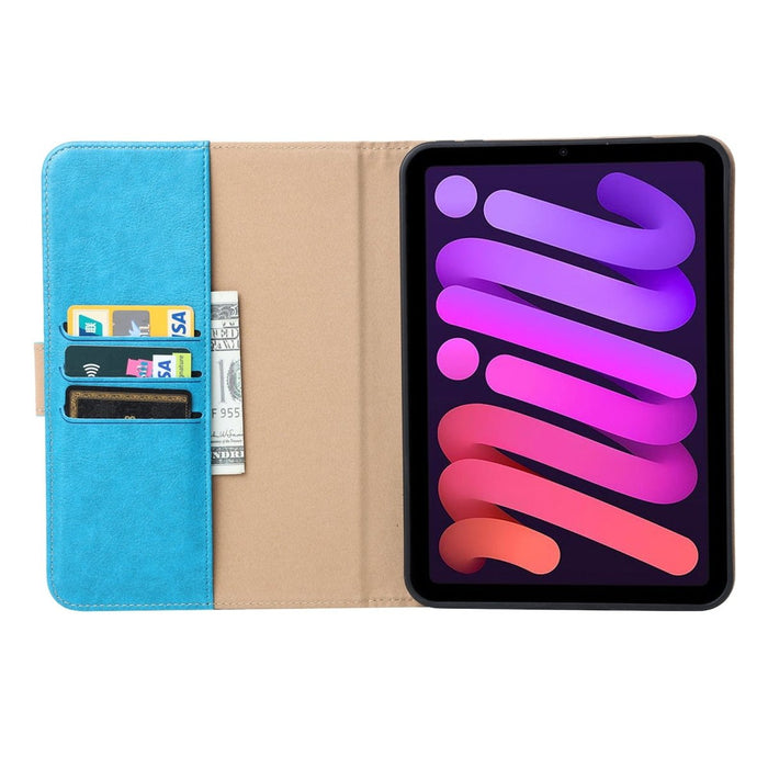 iPad Mini 6 2021 (8.3 inch) Hoes Blauw - Premium Vegan Leer - Apple iPad Mini 2021 Case - Luxe iPad Mini 6 Cover