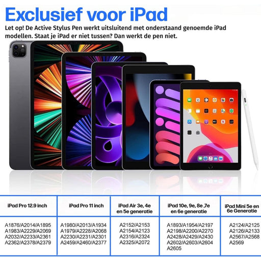 iPad Pen - Active Stylus Pen - Alternatief Apple Pencil - Exclusief voor iPad 2019, Air 2019, Pro 11, Pro 12 inch en nieuwer - Styluspen - Magnetisch opladen - Handdetectie - 2 Extra Punten - Tot 12 Uur Werktijd - Opbergdoosje wit - Telefoon Accessoires - Phreeze