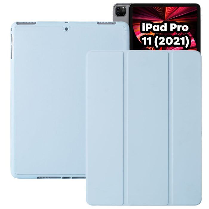 iPad Pro 11 (2021) Hoes - Smart Folio iPad Pro Cover Blauw met Pencil Vakje - Premium Hoesje Case Cover voor de Apple iPad Pro 3e Generatie 11 2021