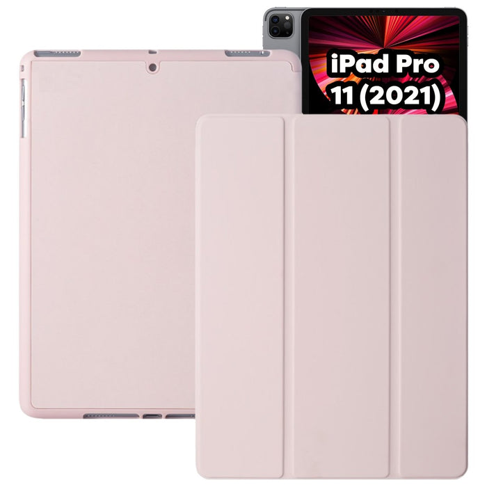 iPad Pro 11 (2021) Hoes - Smart Folio iPad Pro Cover Roze met Pencil Vakje - Premium Hoesje Case Cover voor de Apple iPad Pro 3e Generatie 11 2021