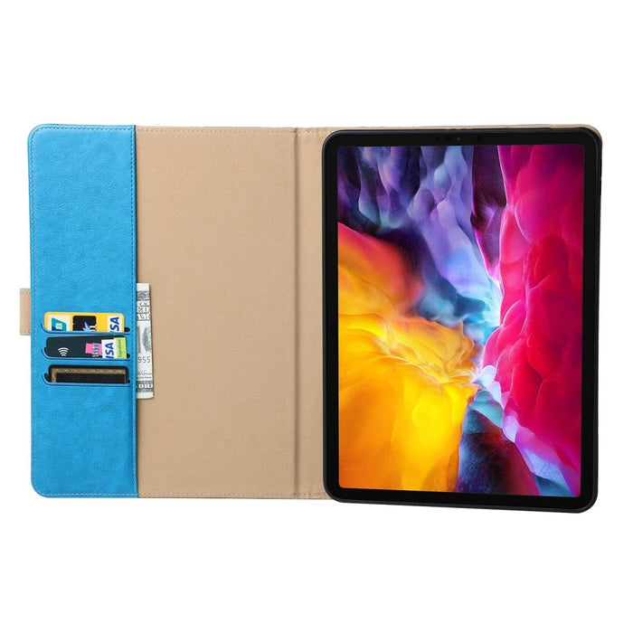 iPad Pro 11 (2021) Hoes - Vegan Leer - Premium Hoesje Case Cover voor de Apple iPad Pro 3e Generatie 11 2021 - Blauw