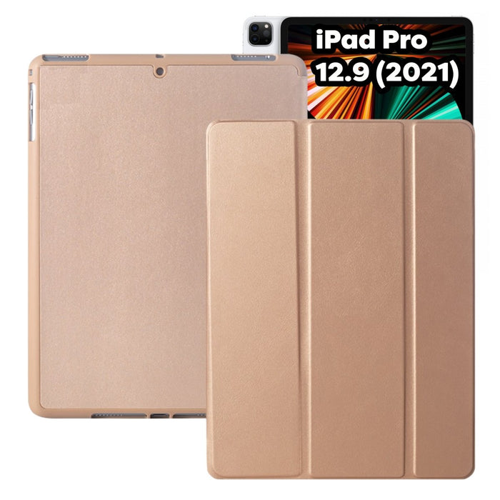 iPad Pro 12.9 Hoes - iPad Pro 12.9 Hoesje 2021 met Apple Pencil Vakje - Smart Folio Case - Goud - Case geschikt voor Apple iPad Pro 12.9 3e generatie