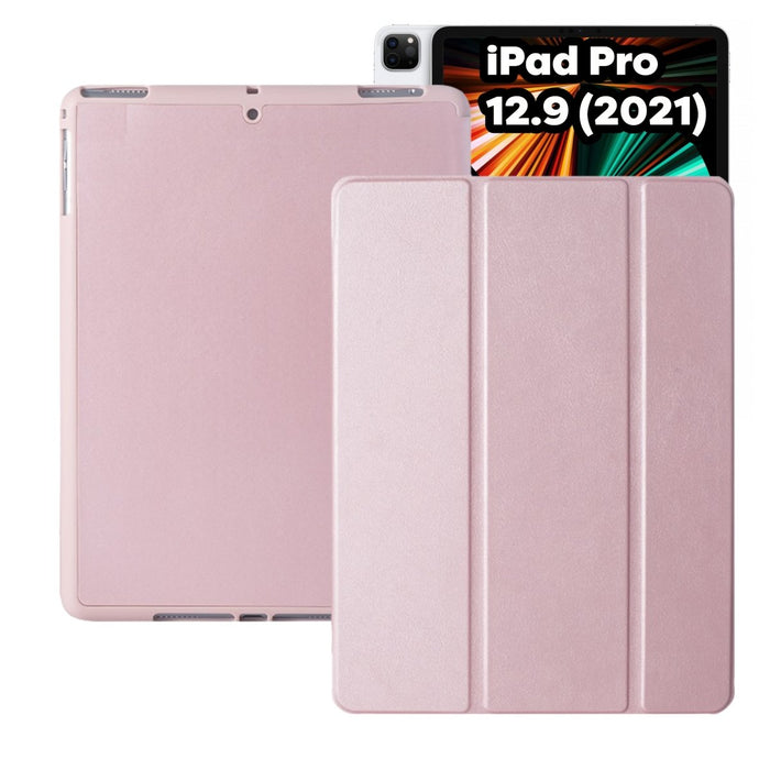 iPad Pro 12.9 Hoes - iPad Pro 12.9 Hoesje 2021 met Apple Pencil Vakje - Smart Folio Case - Roze Goud - Case geschikt voor Apple iPad Pro 12.9 3e generatie